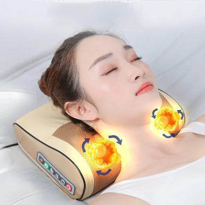 Shiatsu Neck & Back Massager Pillow with Heat – Electric Deep Tissue Massage